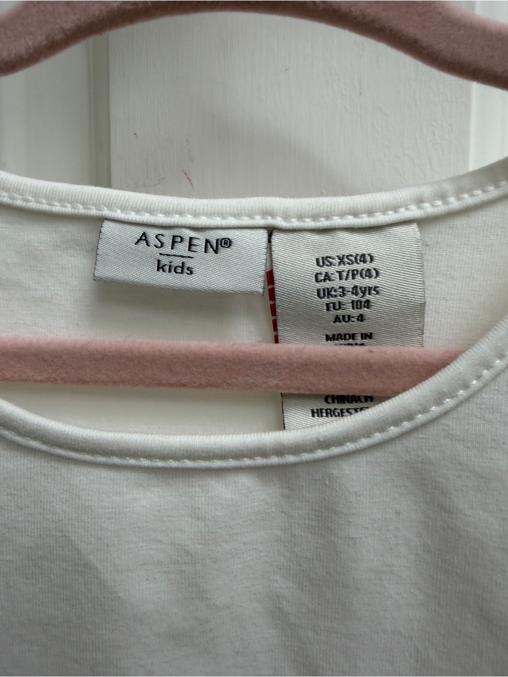 NWOT Aspen Kids XS 4 Off White Ruffle Short Sleeve Stretchy Blouse Shirt Top - Picture 3 of 4